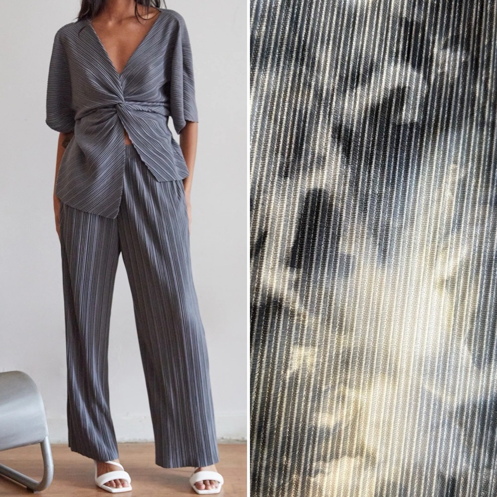 Oak and Fort PLEATED LOUNGE PANTS Tie Dye Gray